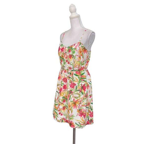 J. CREW Factory Women Dress Sz 6 Floral Hawaiian Tropical Aline Seaside Coastal - Picture 4 of 6